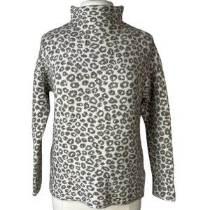 Christian Siriano NY Turtleneck Sweater Womens Small Gray White Wool Blend